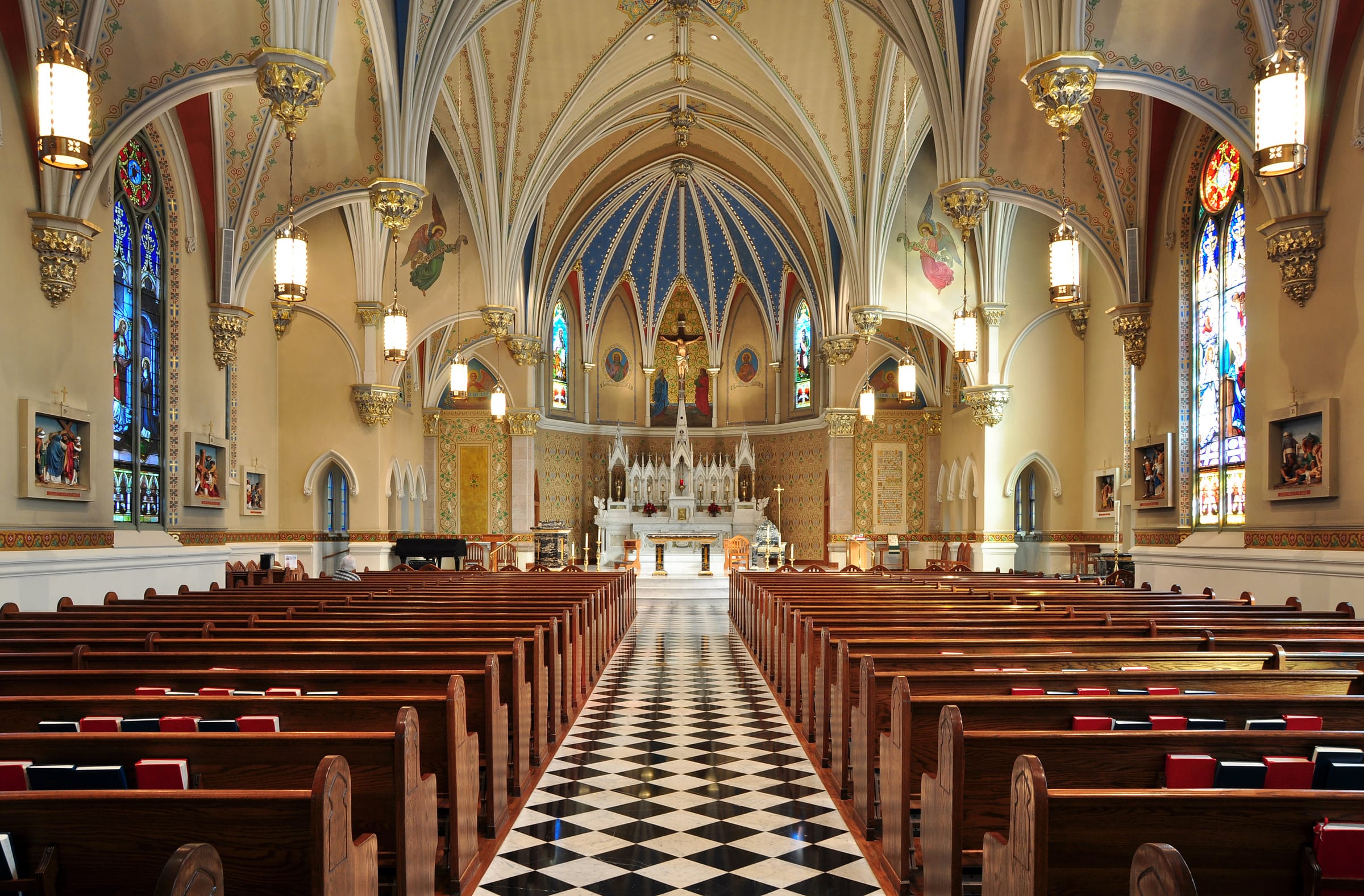 Interior of St. Andrew's Catholic Church Catholic Stock Photo