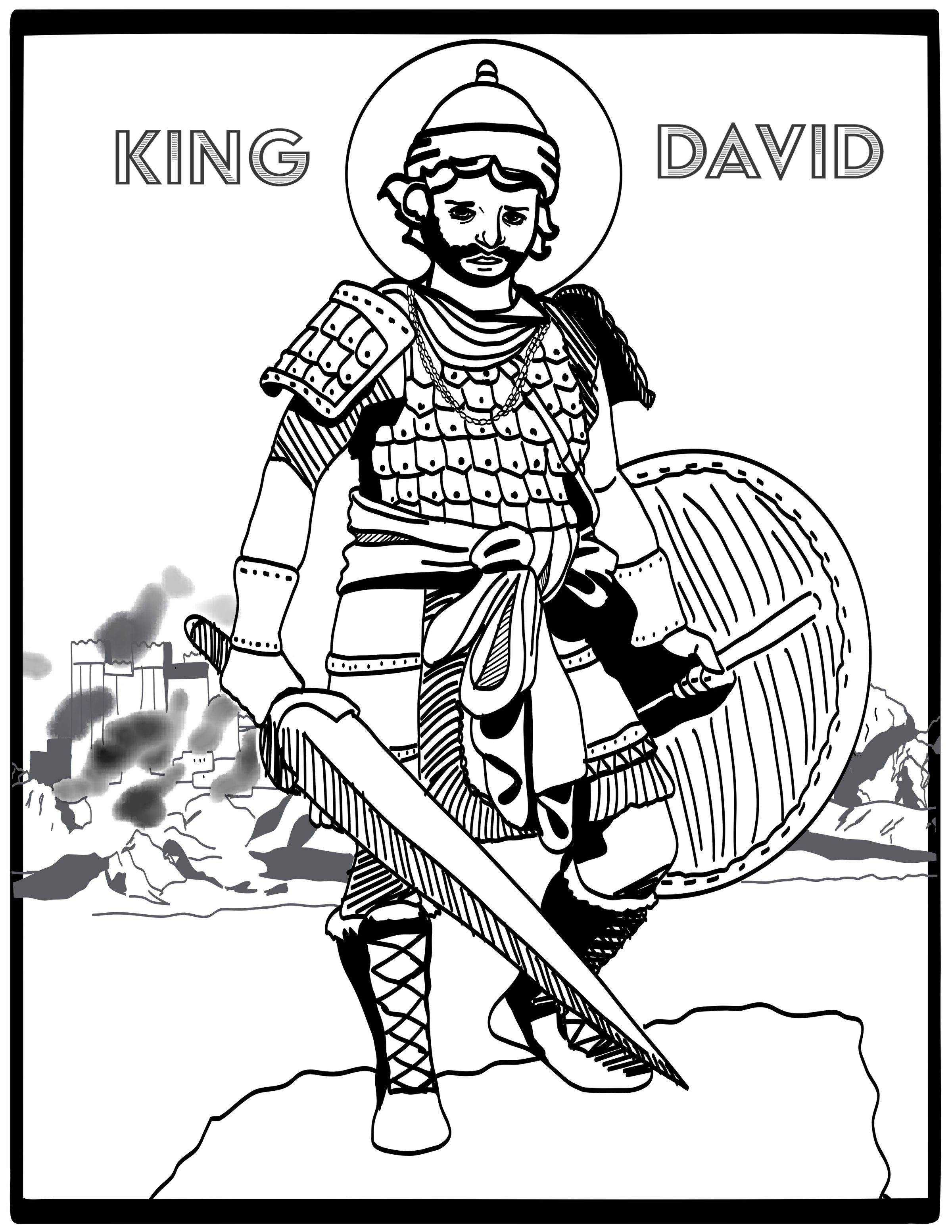 King David - Bible Coloring Page