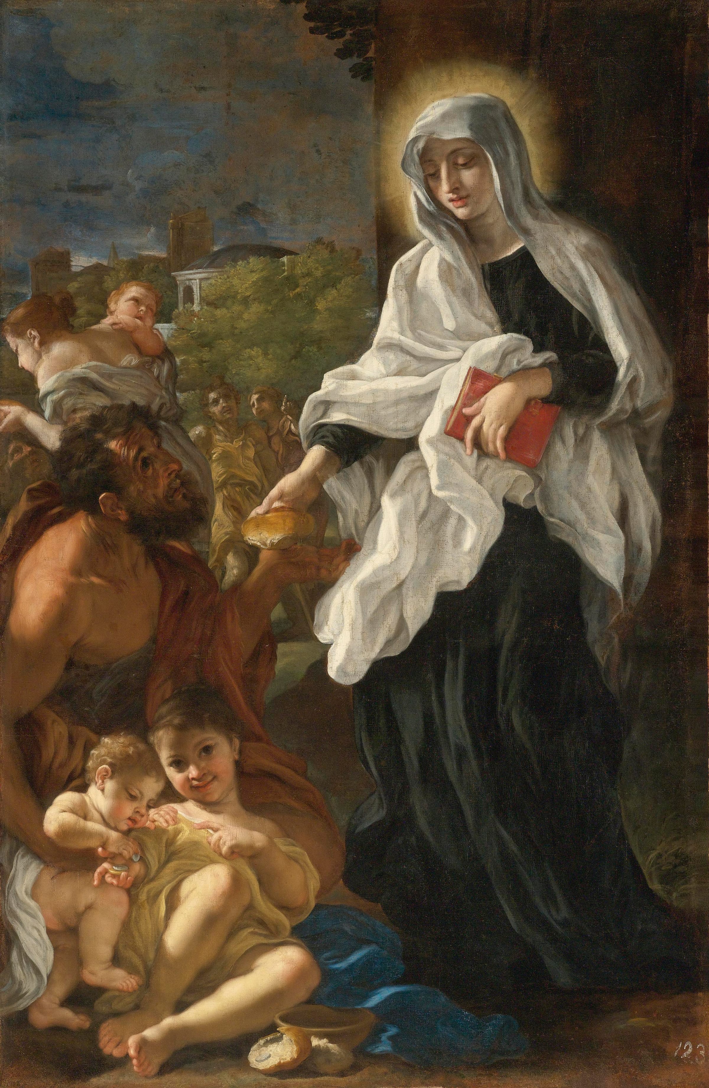 Blessed Ludovica Giving Alms (1675) by Giovanni Battista Gaulli Public Domain Catholic Painting Blessed Ludovica Giving Alms (1675) by Giovanni Battista Gaulli Public Domain Catholic Painting