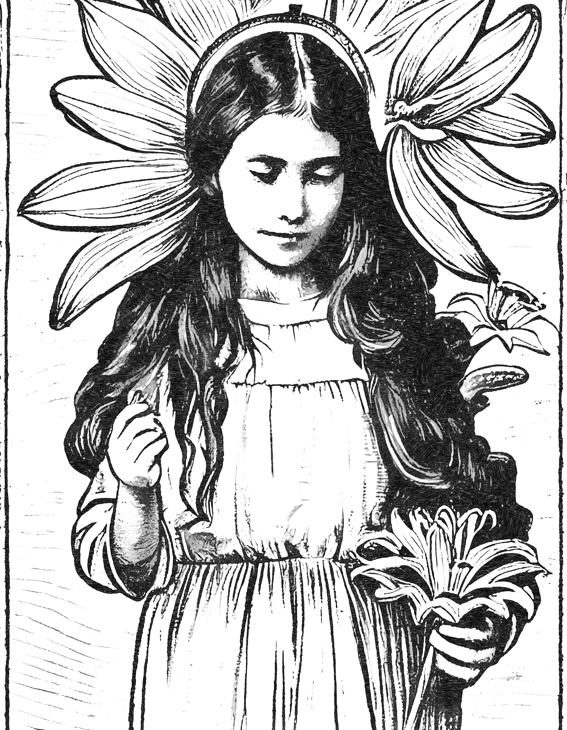 Saint Maria Goretti - Catholic Coloring Page