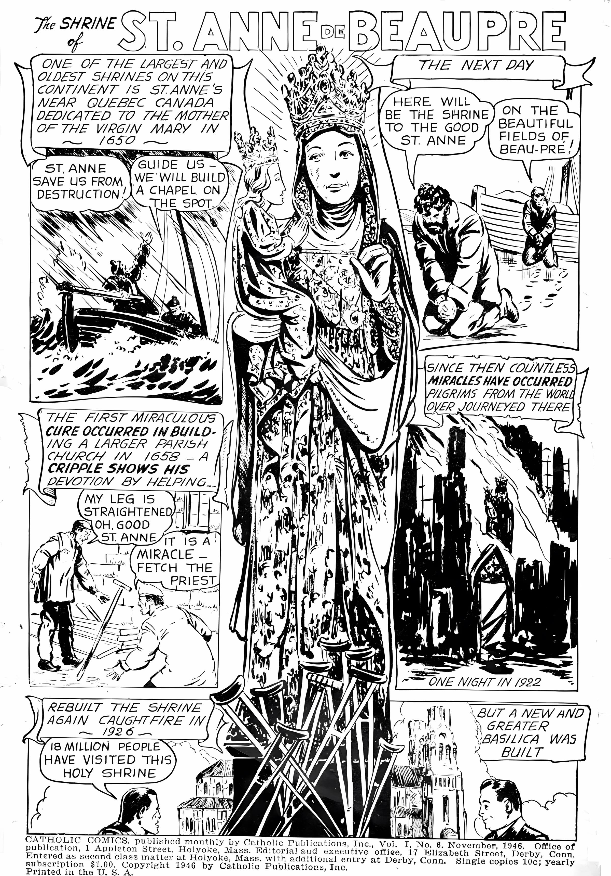 Shrine of Saint Anne de Beaupre - Catholic Coloring Page