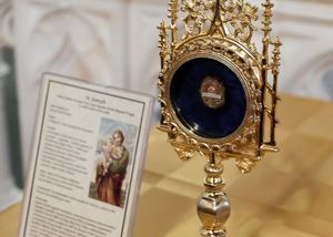 Relic of Saint Joseph's Cloak - Catholic Stock Photo
