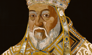 Mosaic Portrait of Pope Clement VIII (1600–1601) by Jacopo Ligozzi - Public Domain Catholic Painting