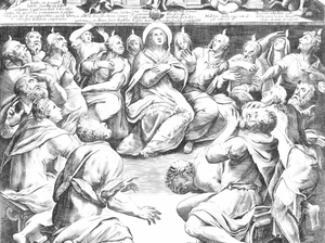 Pentecost (1618) by Jacob van der Heyden - Catholic Coloring Page