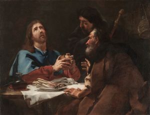 The Supper at Emmaus (1720) Giovanni Battista Piazzetta - Public Domain Bible Painting