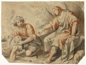 Tobias and the Angel (1578–1650) by Matteo Rosselli - Public Domain Bible Painting