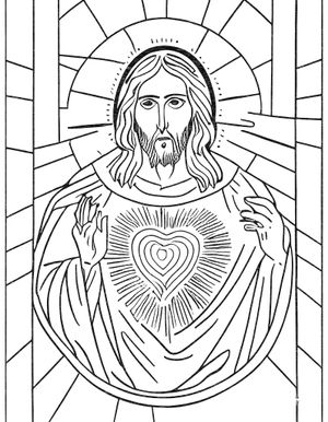 Sacred Heart - Catholic Coloring Page
