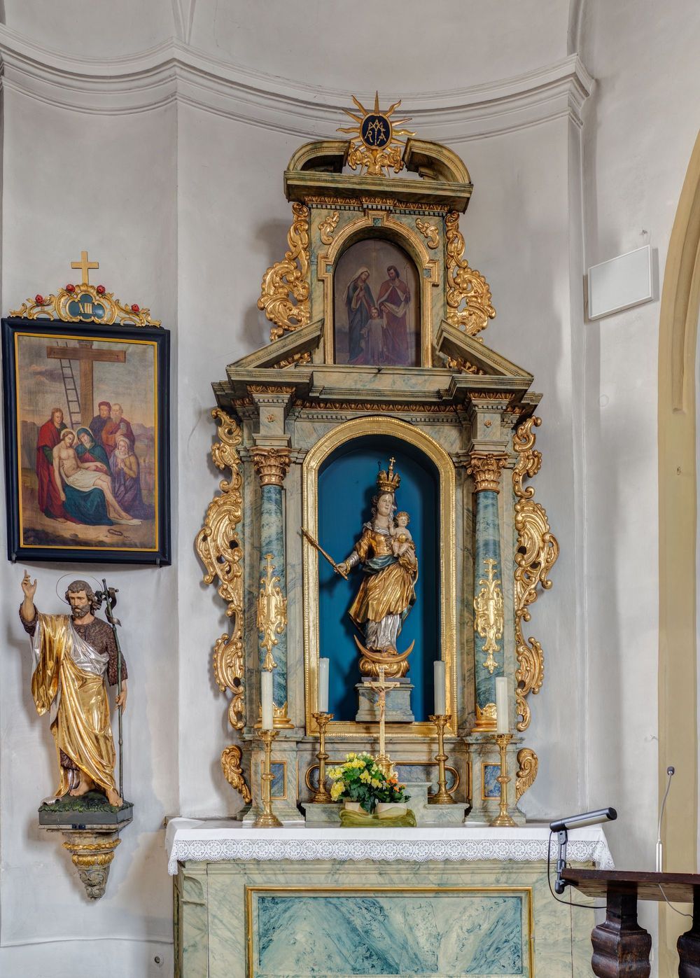 Side Altar at Saints John the Baptist and Ottilie, Forchheim, Germany - Catholic Stock Photo