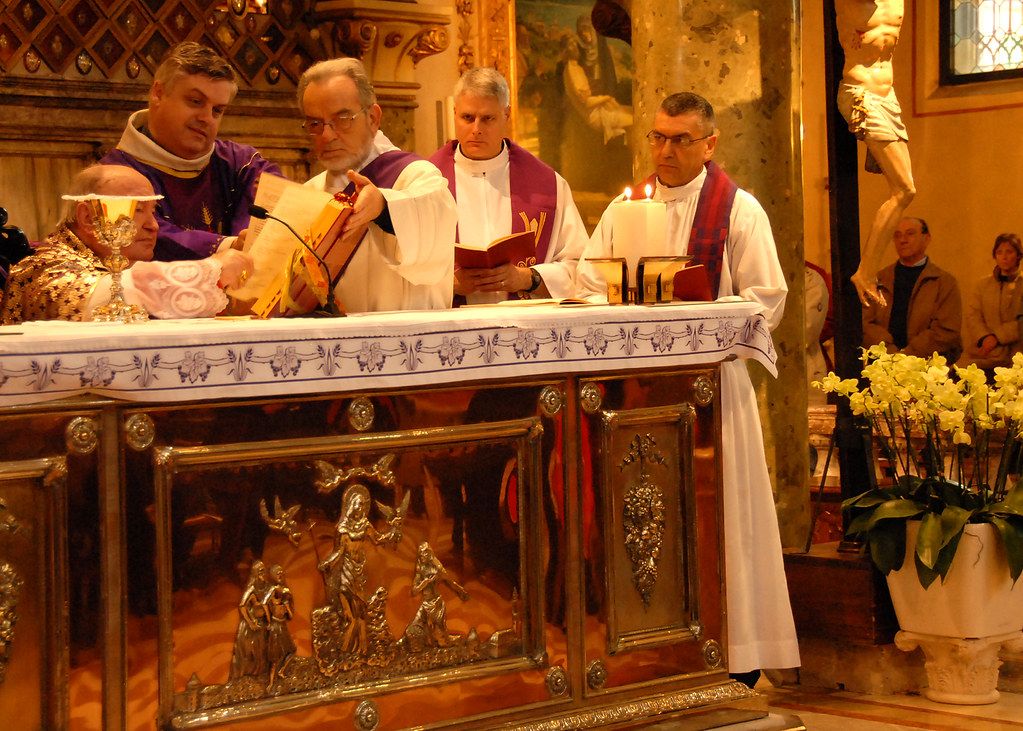 Mass in Vicenza, Italy - Catholic Stock Photo