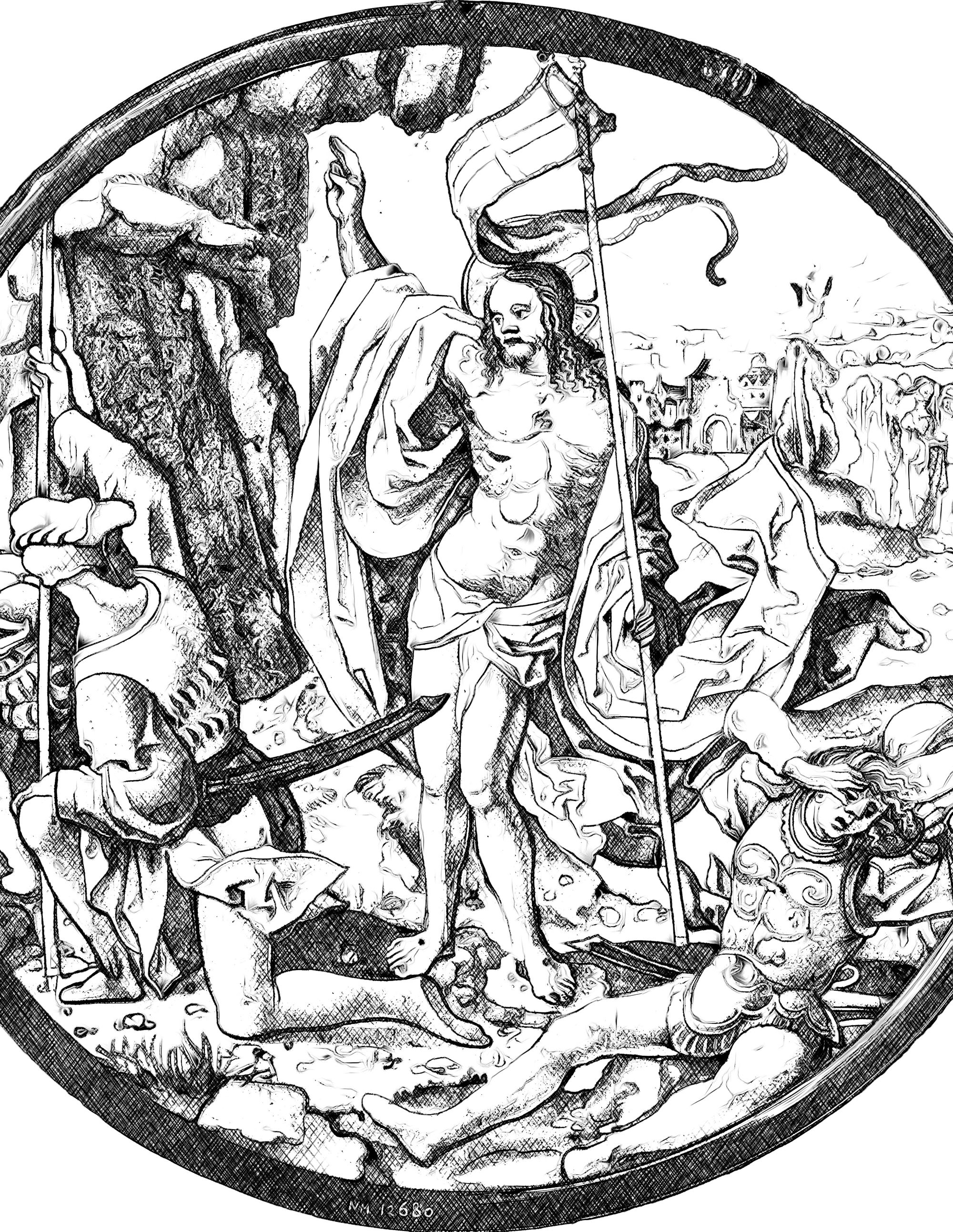 Resurrection of Christ - Bible Coloring Page