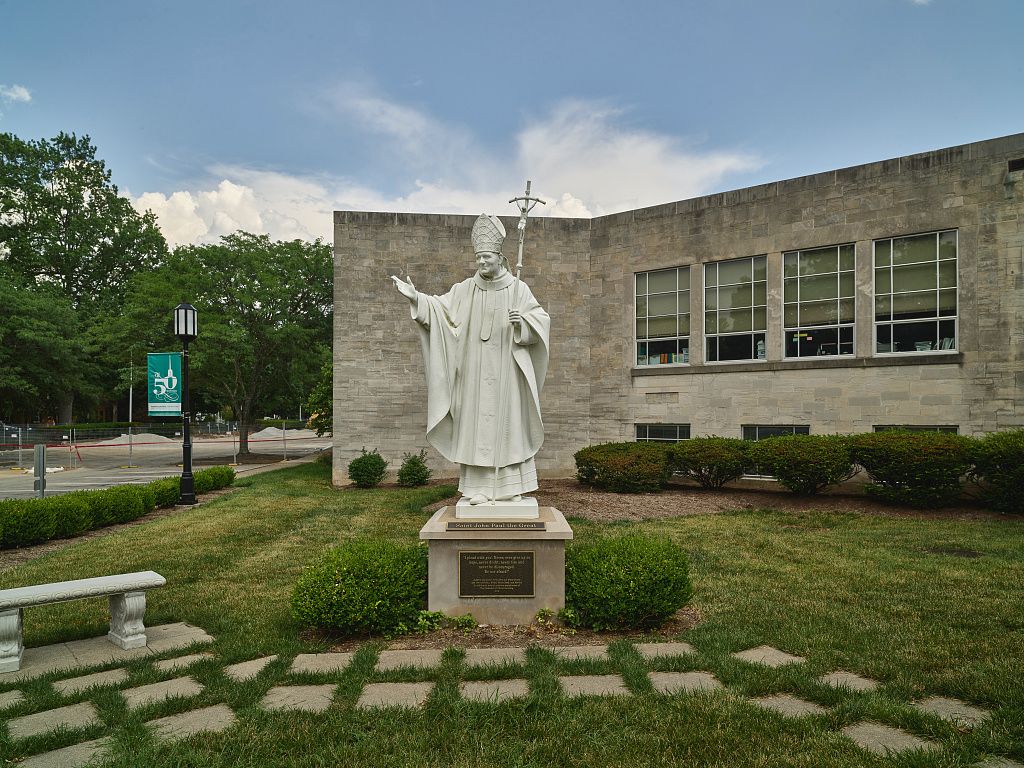 Statue of Saint Pope John Paul II in Lexington, Kentucky - Catholic Stock Photo