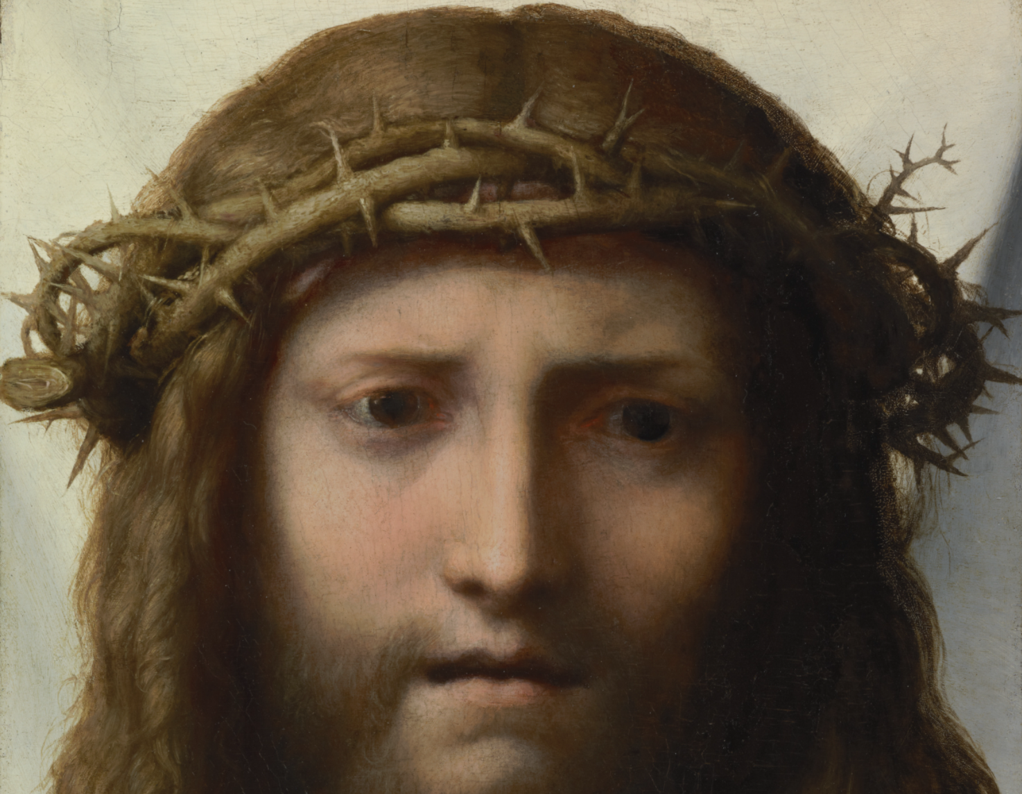Head of Christ (1525–1530) by Correggio (Antonio Allegri) - Public Domain Catholic Painting