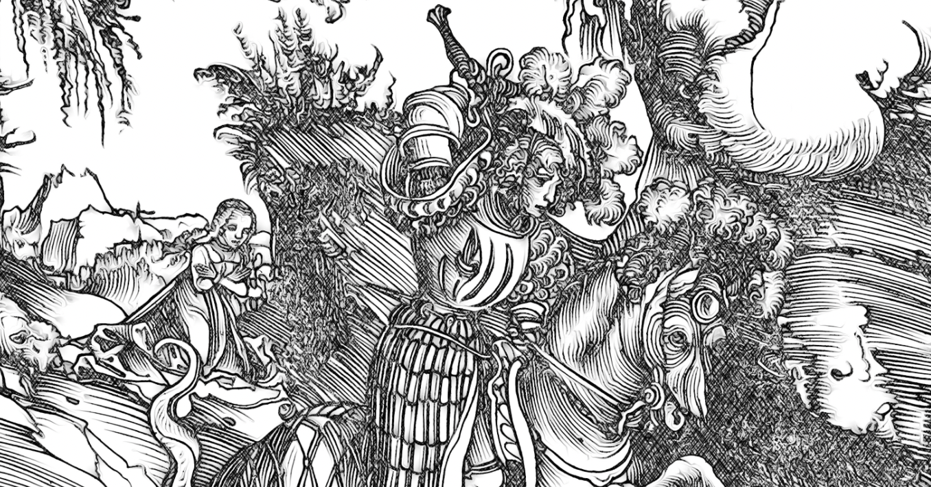 Saint George and the Dragon - Catholic Coloring Page