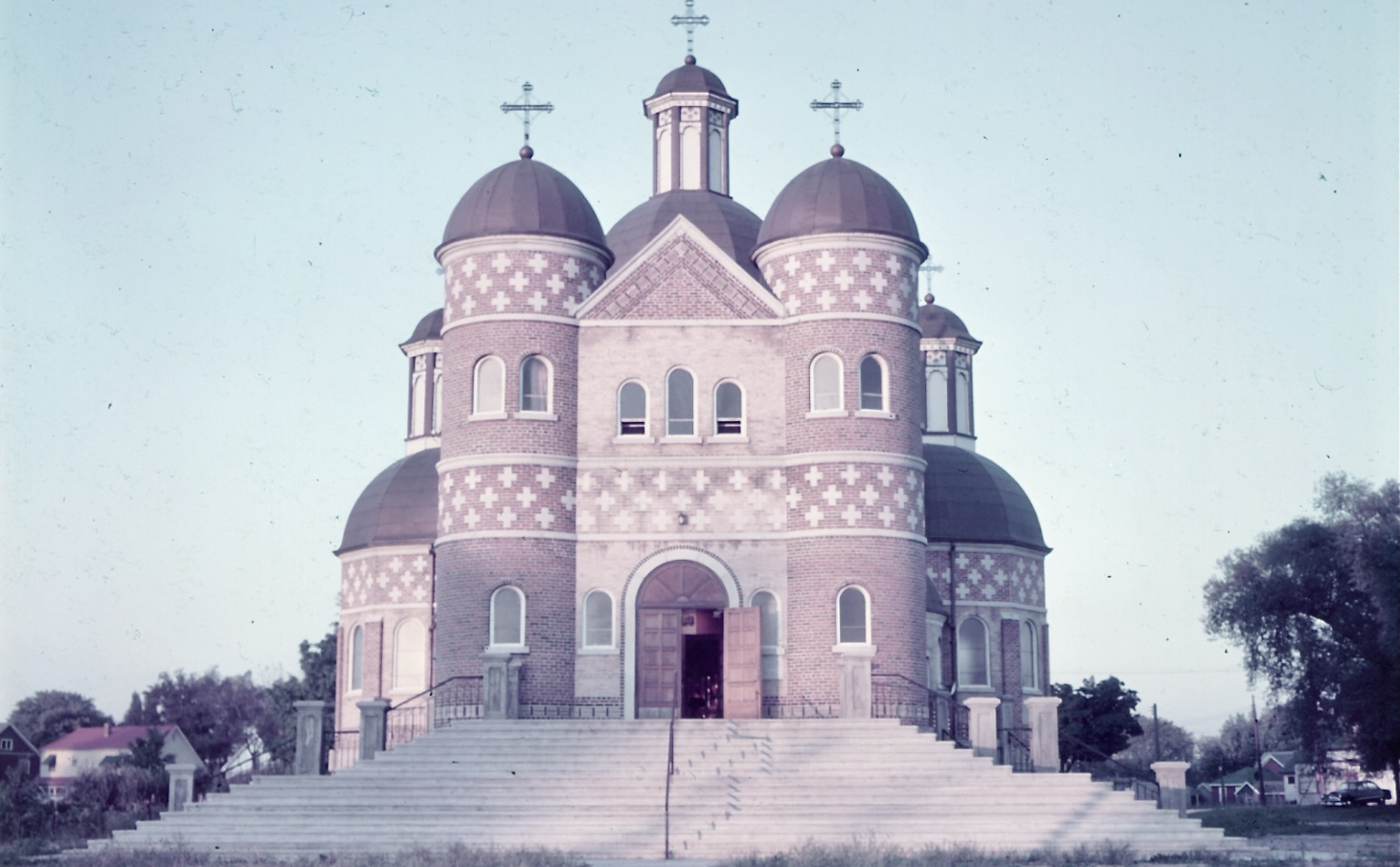 Saints Cyril and Methodius Ukrainian Catholic Church (1951, Ontario) - Catholic Stock Photo
