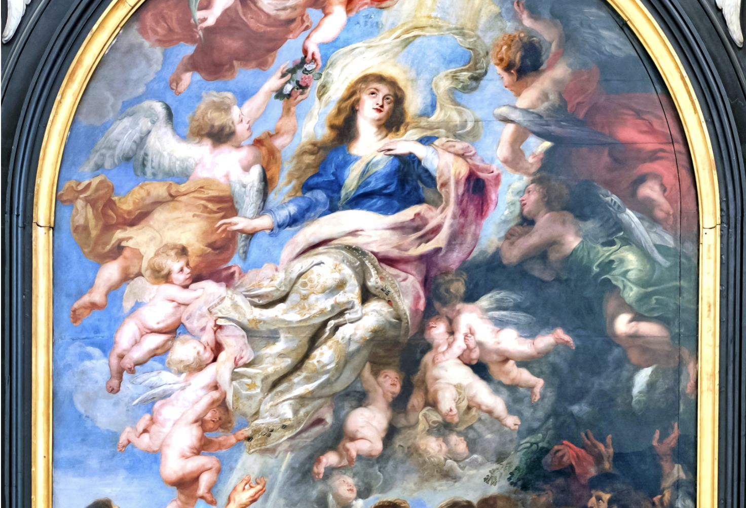 Assumption of the Virgin Mary (1637) by Peter Paul Rubens - Public Domain Catholic Painting