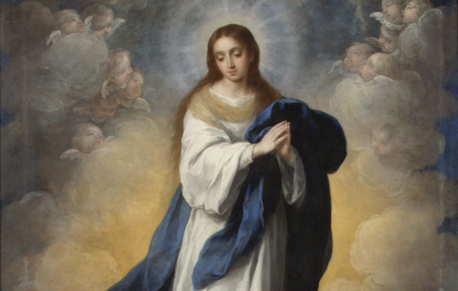 The Immaculate Conception of the Blessed Virgin Mary (1678) by Bartolomé Esteban Murillo - Public Domain Catholic Painting