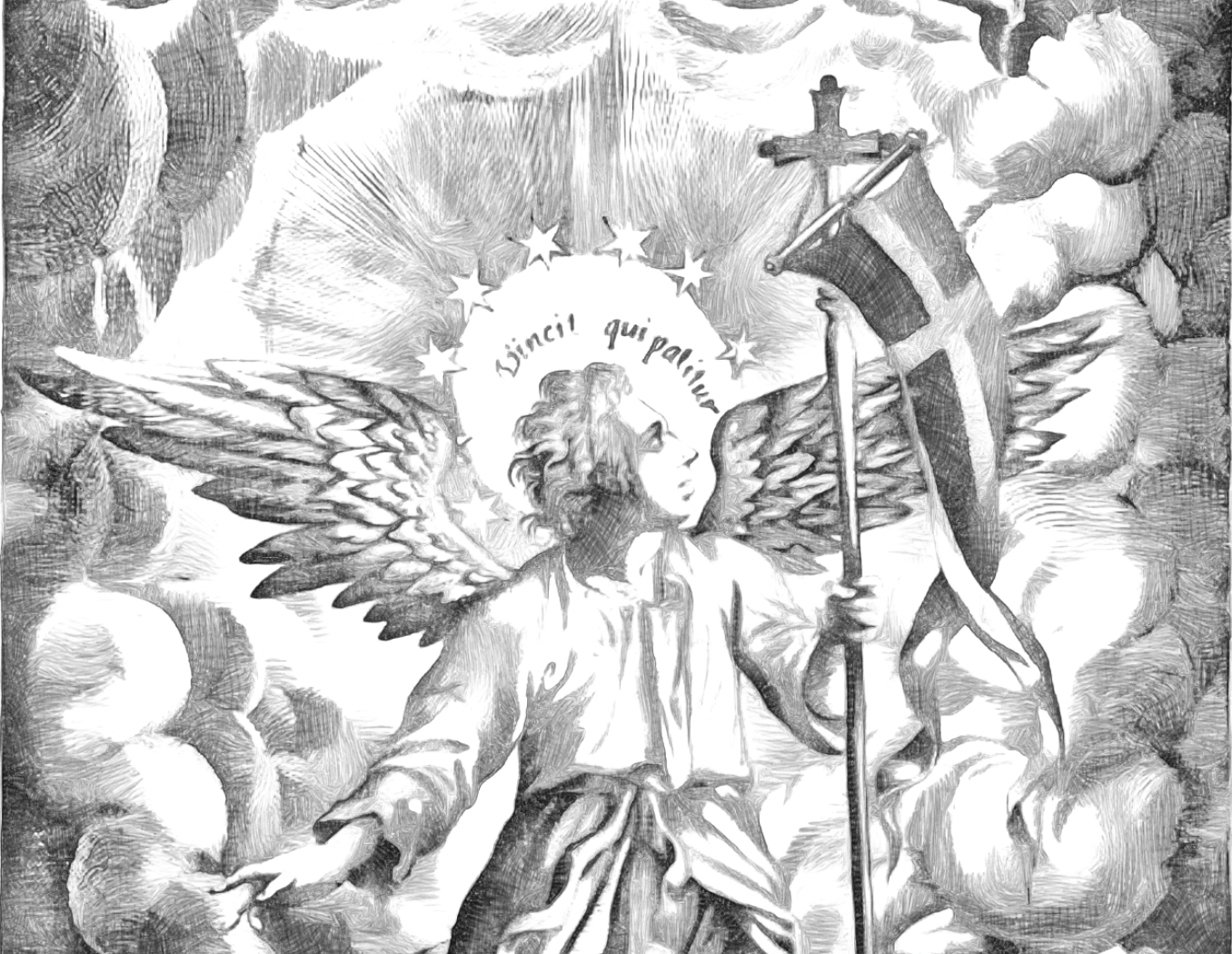 Saint Michael the Archangel (1635) - Catholic Coloring Page