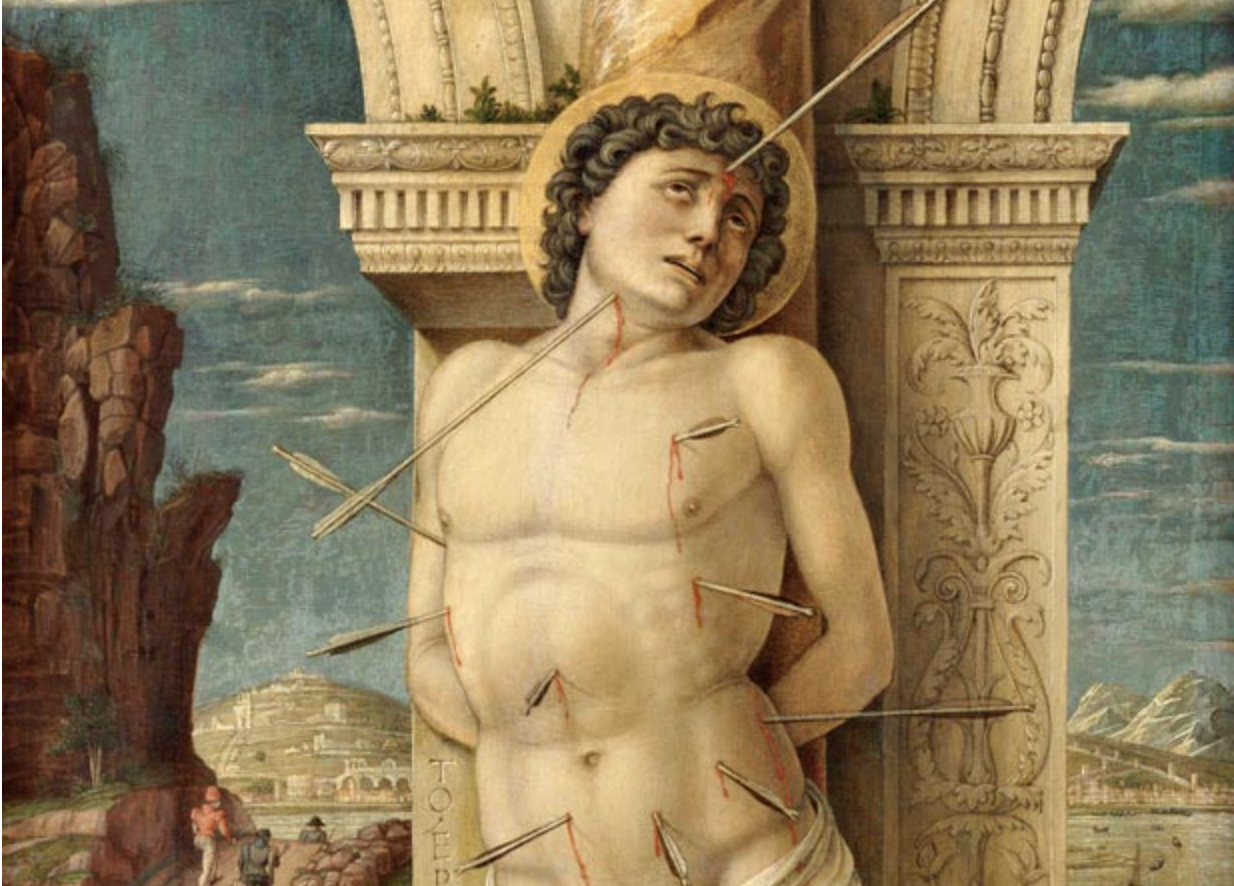 Saint Sebastian (1456–1459) by Andrea Mantegna - Public Domain Catholic Painting