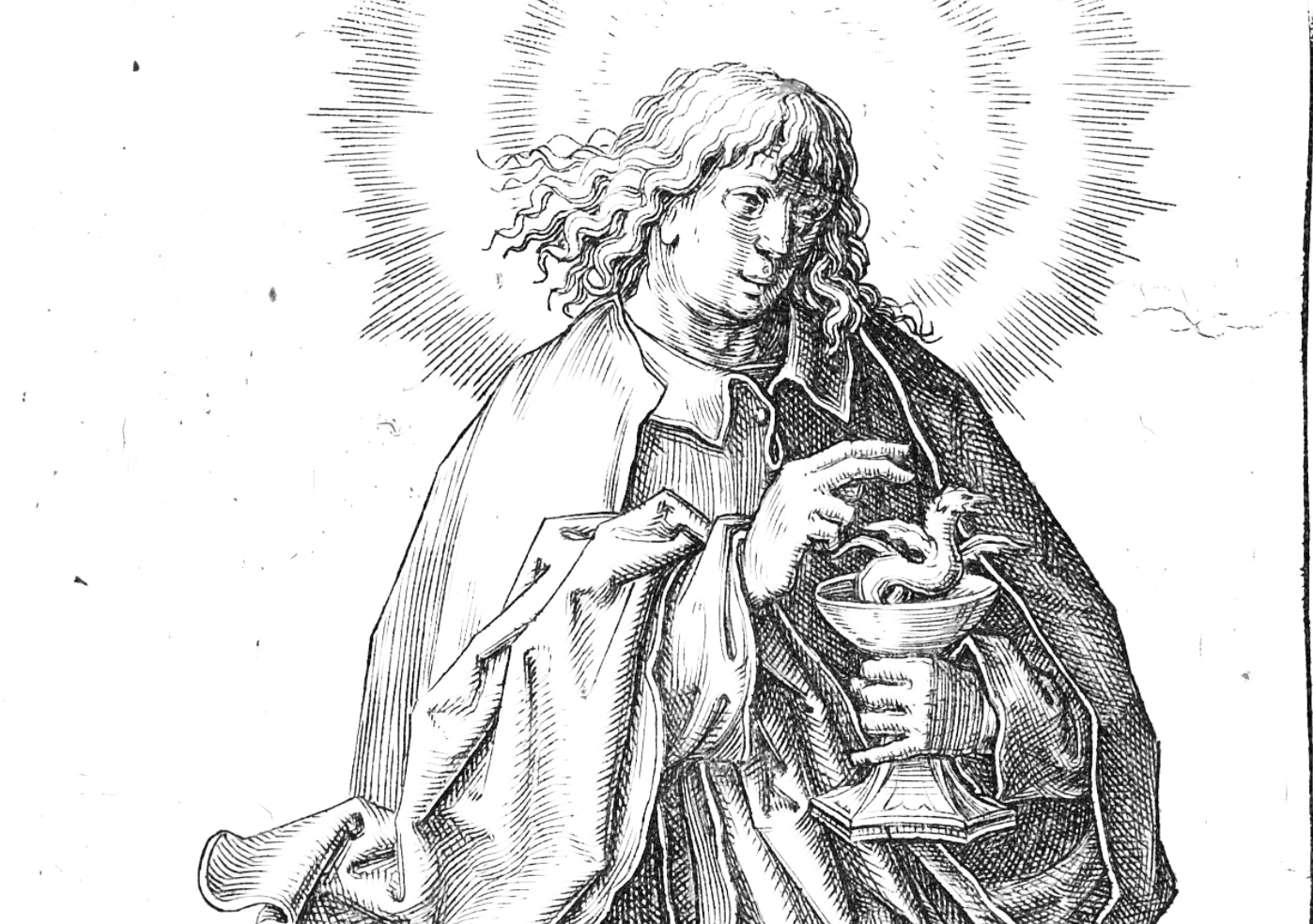 St. John (1510) by Lucas Huygensz van Leyden - Catholic Coloring Page