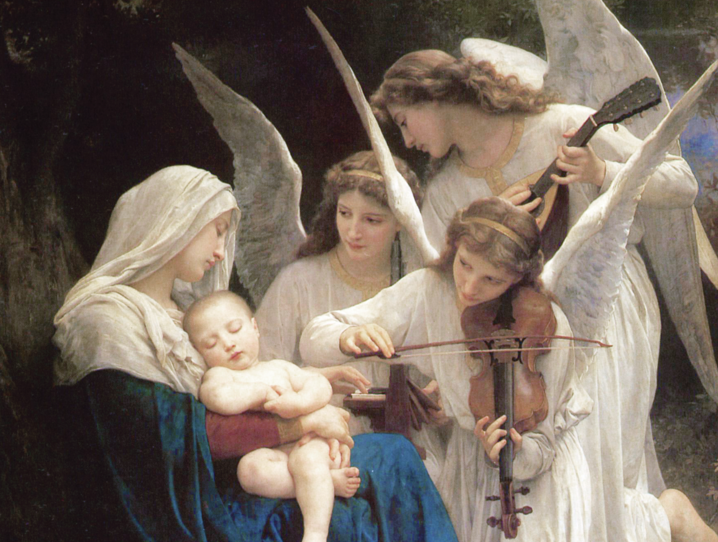Song of the Angels (1881) by William-Adolphe Bouguereau - Public Domain Catholic Painting