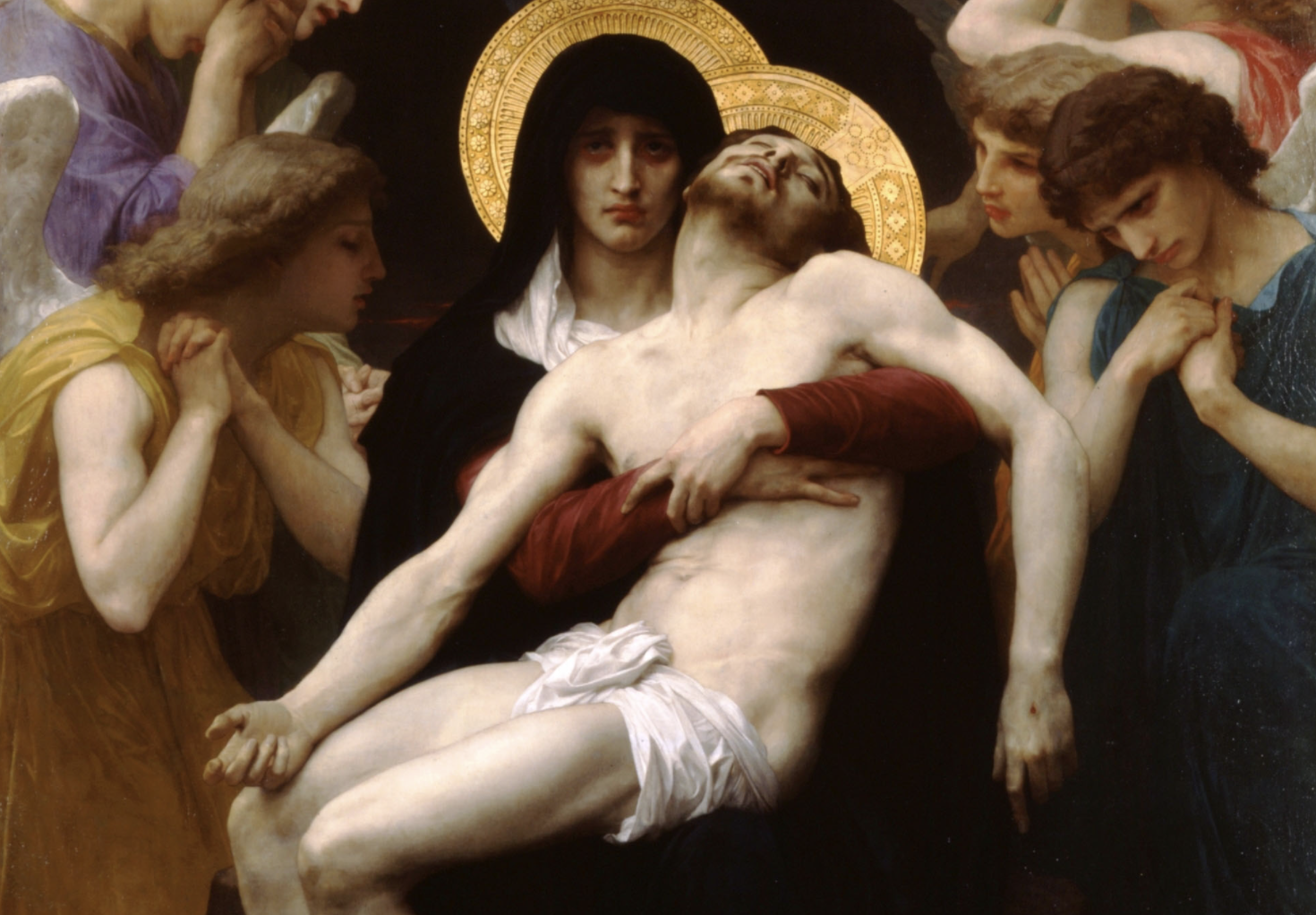 Pieta (1876) by William-Adolphe Bouguereau - Public Domain Catholic Painting