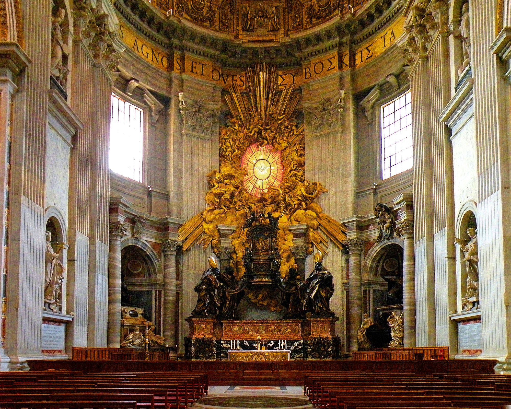 The Chair of Saint Peter in Saint Peter's Basilica (Vatican) - Catholic Stock Photo