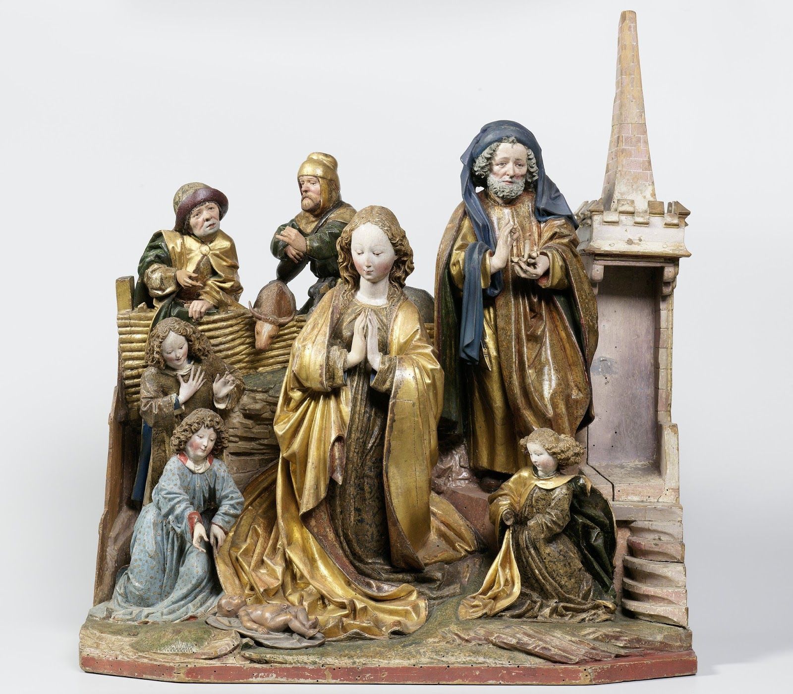 Birth of Christ Statues (1470) attributed to Hans Kamensetzer - Catholic Stock Photo