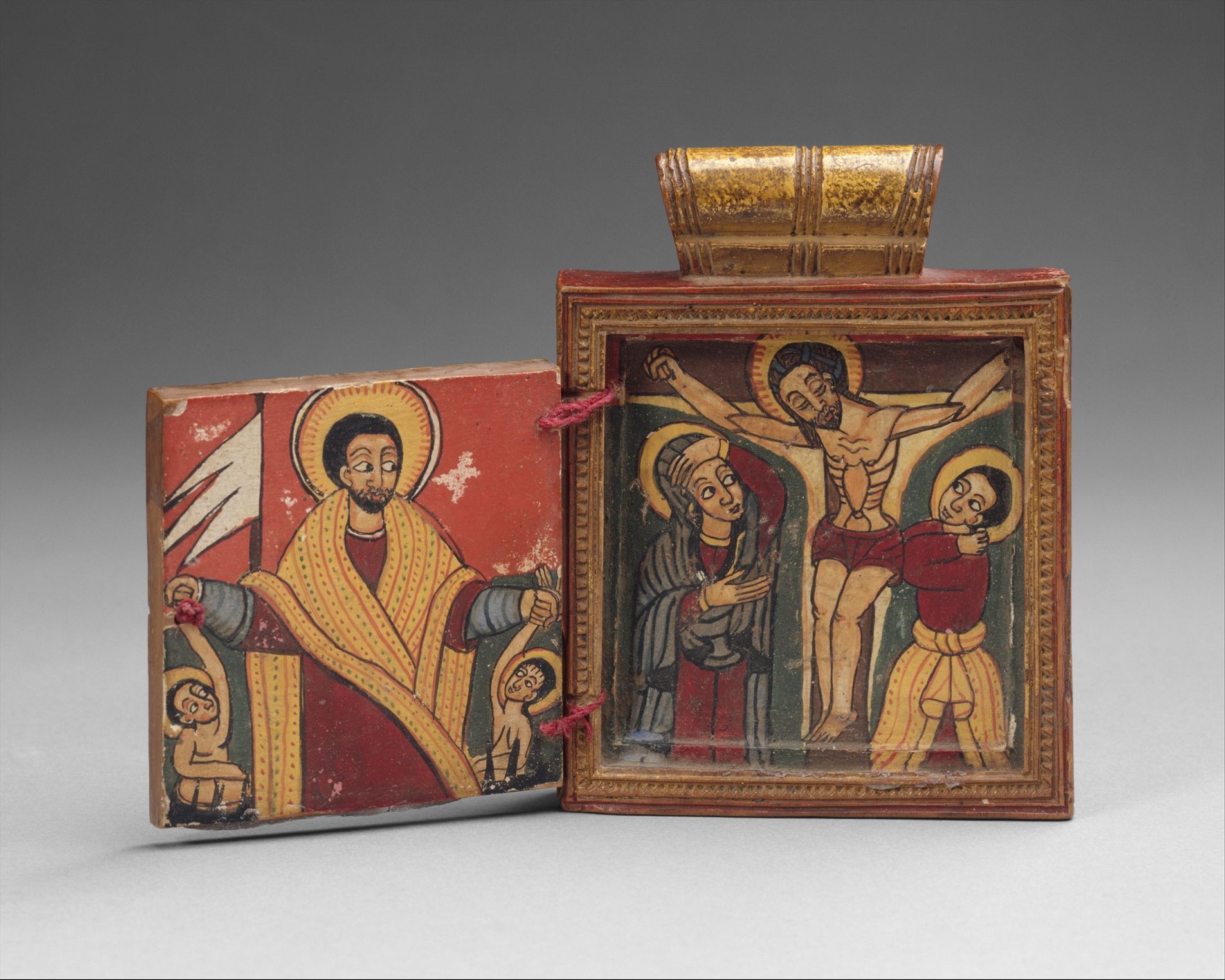 Crucifixion, with Mary and Saint John and the Resurrection (early 18th Century) Ethiopian - Public Domain Orthodox Painting