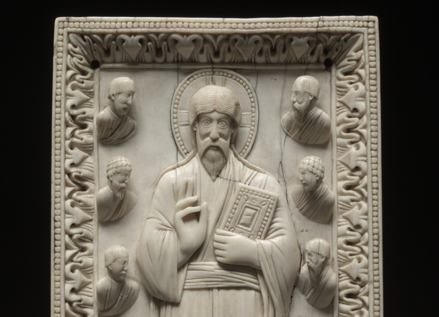 Christ's Mission to the Apostles Ivory Plaque (970–980, Milan) - Catholic Stock Photo