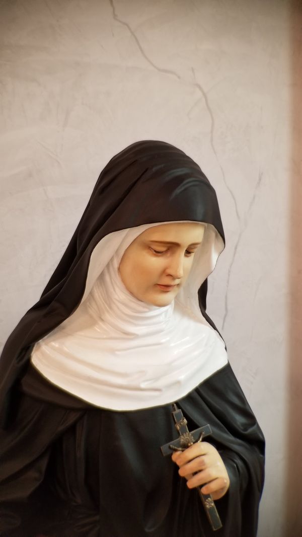 Statue of Saint Scholastica - Catholic Stock Photo