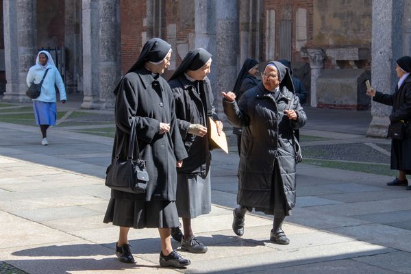 Nuns in Lombardy, Italy - Catholic Stock Photo