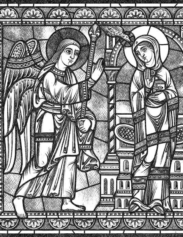 Annunciation - Bible Coloring Page