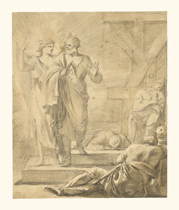 The Liberation of Saint Peter by Laurent de La Hyre (about 1647) - Public Domain Bible Drawing