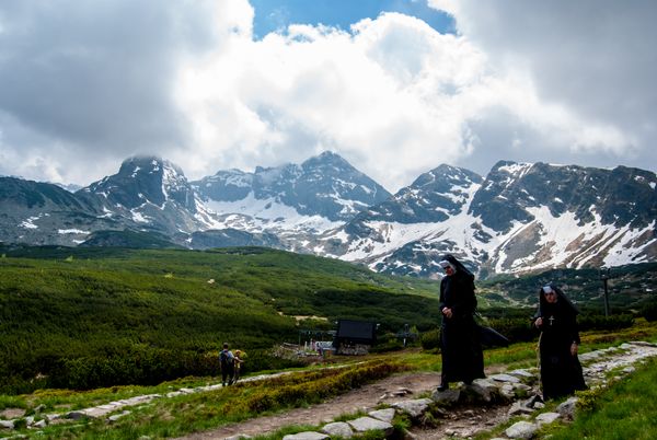 Nuns Hiking - Catholic Stock Photo
