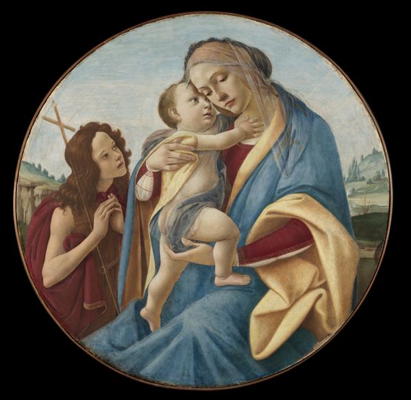 Virgin and Child with the Young Saint John the Baptist by Sandro Botticelli and Workshop (1490) - Public Domain Catholic Painting