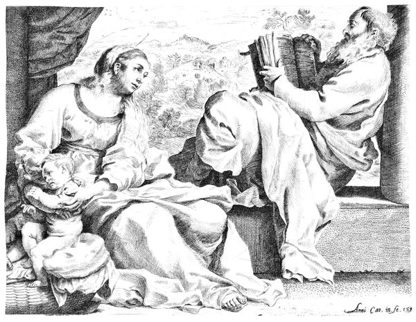 The Holy Family with Saint John the Baptist - Catholic Coloring Page