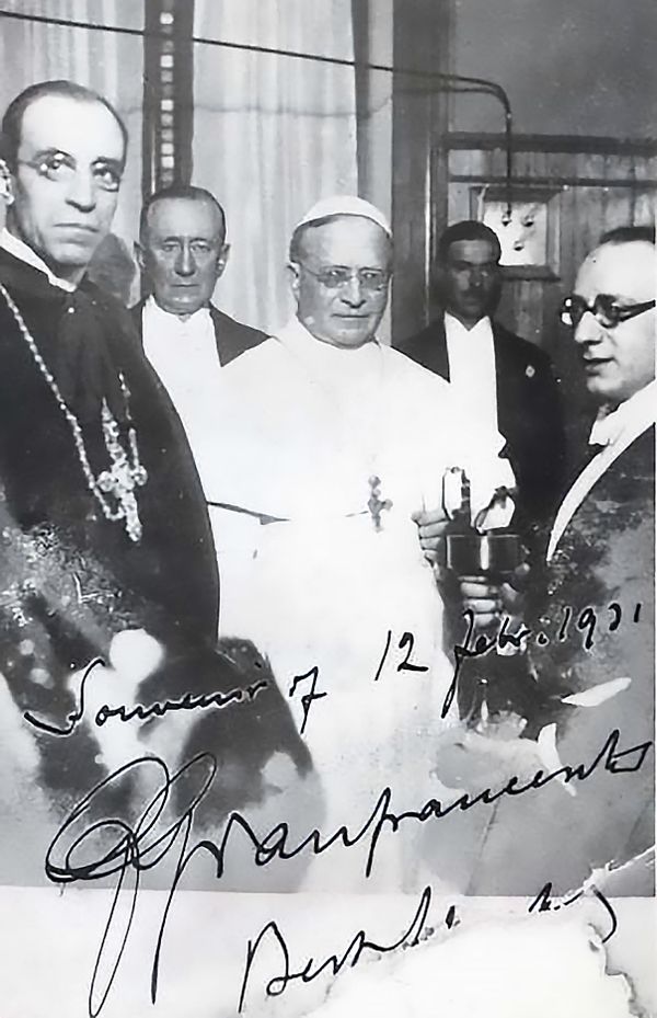 Pope Pius XI and Eugenio Pacelli on the Vatican Radio Inauguration