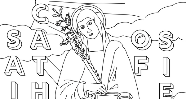 Saint Catherine of Siena - Catholic Coloring Page