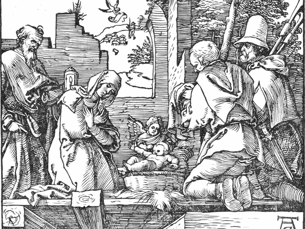 The Nativity (16th Century) by Albrecht Dürer - Bible Coloring Page