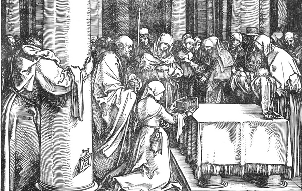 Presentation of Jesus in the Temple (1504-1505) by Albrecht Dürer - Bible Coloring Page