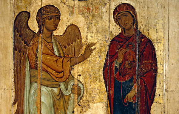 Annunciation of Ustyug (1120–1140) by Novgorod - Public Domain Orthodox ...