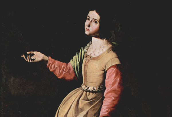Saint Rufina (1635–1640) by Francisco de Zurbarán - Public Domain Catholic Painting