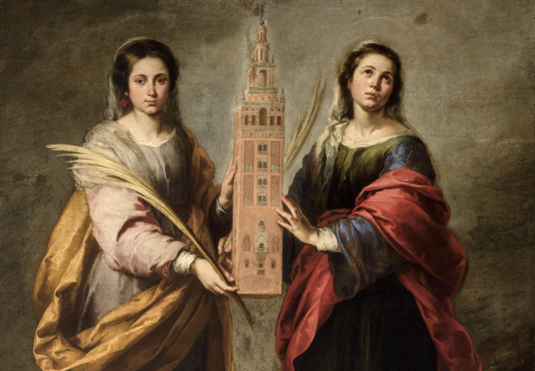 Saints Justa and Rufina (1665–1666) by Bartolomé Esteban Murillo - Public Domain Catholic Painting