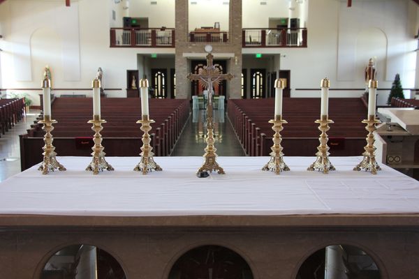 Altar at Our Lady of Lourdes (Greenwood, SC) - Catholic Stock Photo
