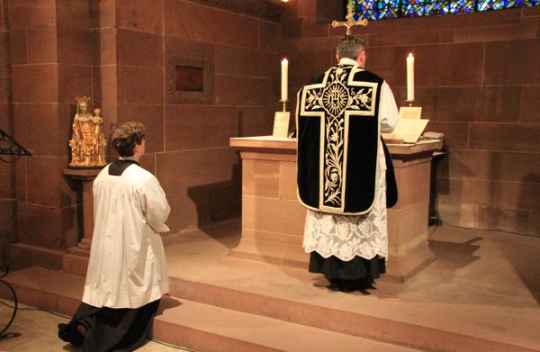 Requiem Latin Mass (Strasbourg Cathedral, France) - Catholic Stock Photo