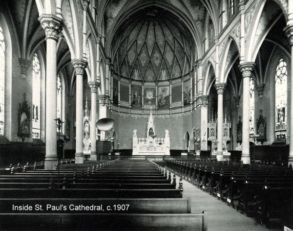 St. Paul's Cathedral (1907, Birmingham, Alabama) - Vintage Catholic Stock Photo