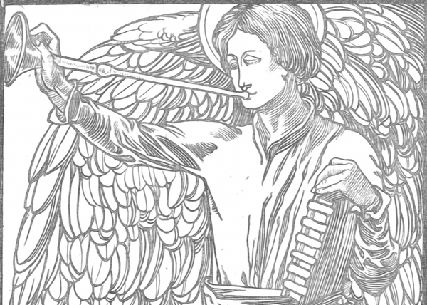 Gabriel, the Messenger and Herald from Heaven (1898) by Johannes Josephus Aarts - Catholic Coloring Page