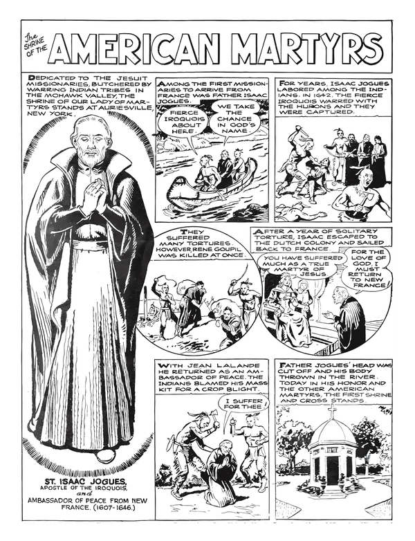 The Shrine of the American Martyrs - Catholic Comic Book Coloring Page