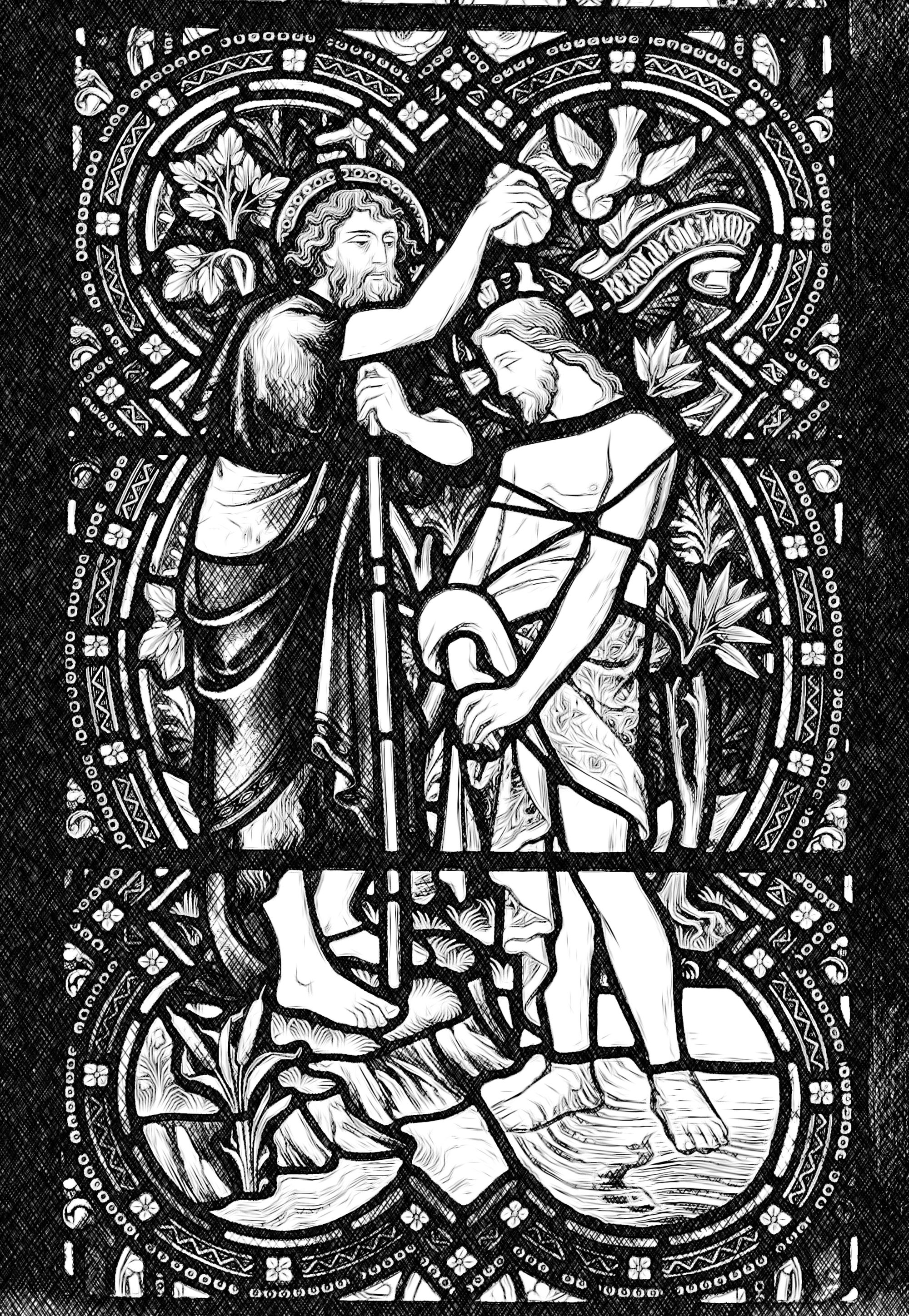Baptism of Jesus - Coloring Page