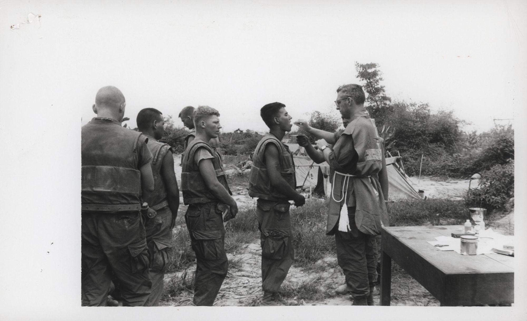 Catholic Mass for Marines in 1968 - Catholic Stock Photo